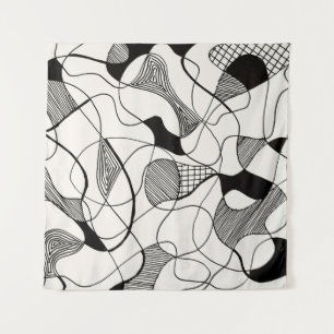 Tapiz Un lápiz abstracto monocromático y un esbozo de ti