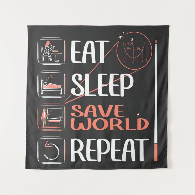 Tapiz Un maestro de matemáticas salvó al mundo. Gracias  (Anverso)