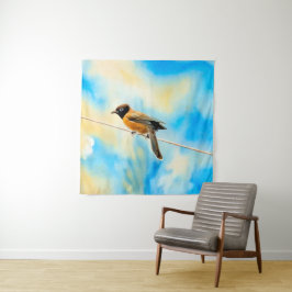 Tapiz Un pájaro solitario y colorido