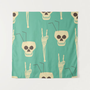 Tapiz Un patrón impecable de fiesta. Calaveras humanas c