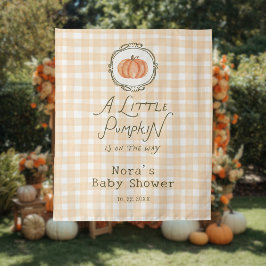 Tapiz Un pequeño baby shower caprichoso de calabaza a cu