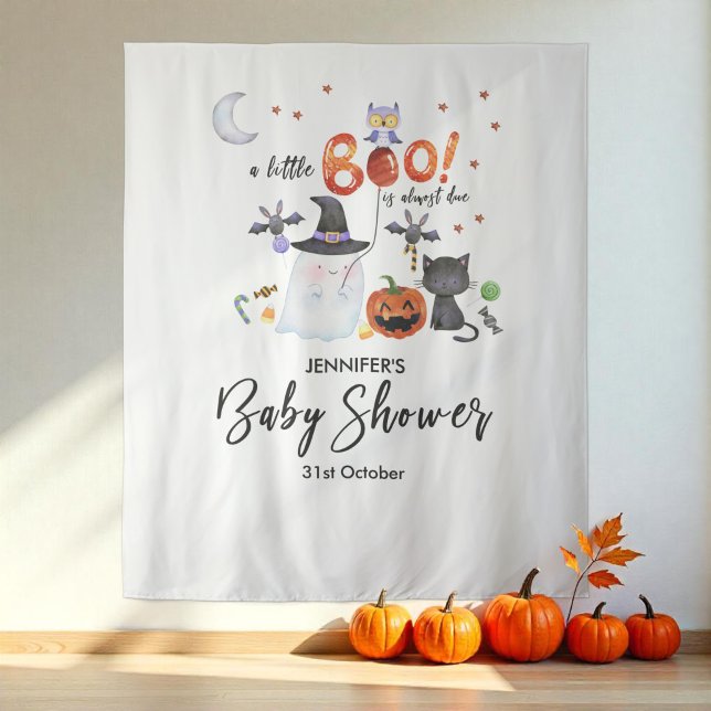 Tapiz Un pequeño fondo de Baby Shower de Boo Halloween (Subido por el creador)