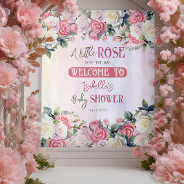 Tapiz Un pequeño Rosa Chica Floral Baby Shower Backups