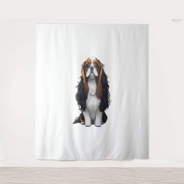 Tapiz Un perro lindo Rey Charles Spaniel (Anverso)