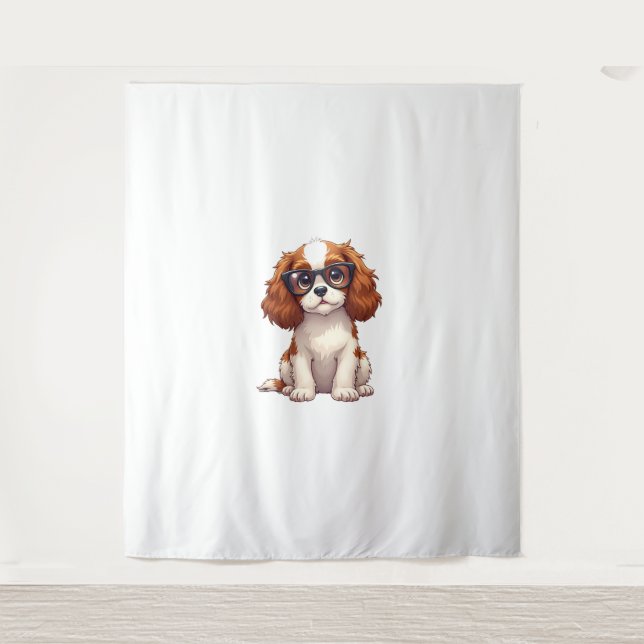 Tapiz Un perro lindo Rey Charles Spaniel (Anverso)