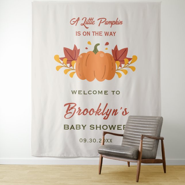 Tapiz Un poco de calabaza otoño otoño caída Baby Shower  (In situ)