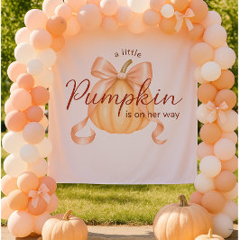 Tapiz Un poco de la calabaza Bow color de fondo rosado d