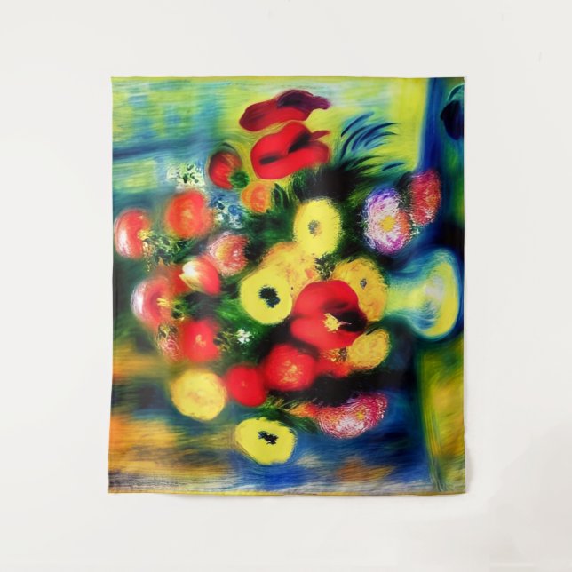 Tapiz Un ramo de flores en un jarrón. (Anverso)