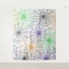 Tapiz Un simple patrón web de araña de Halloween