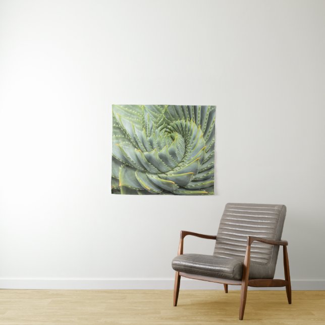 Tapiz Un Succulent verde y blanco (In situ (horizontal))