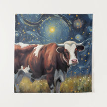 Un toro en la noche estrellada