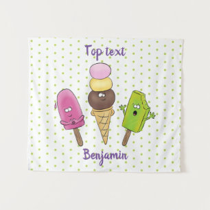 Tapiz Un trío de personalizado de helados de helado de s