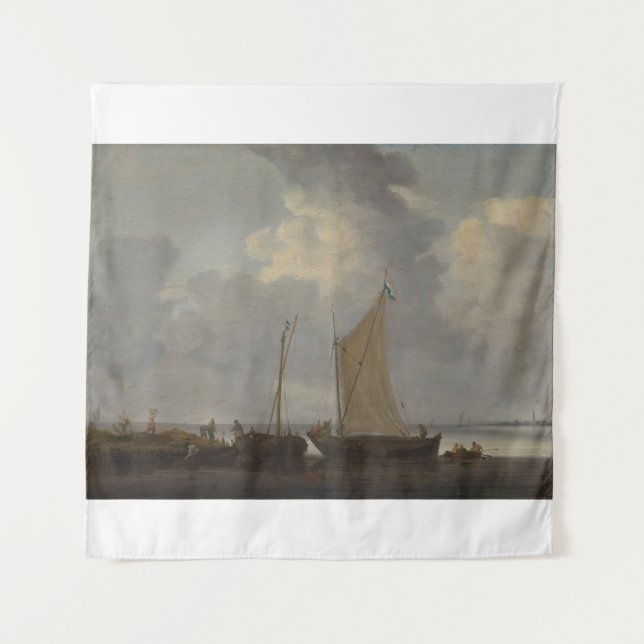 Tapiz Una calma con los pescadores descargando su captur (Anverso)