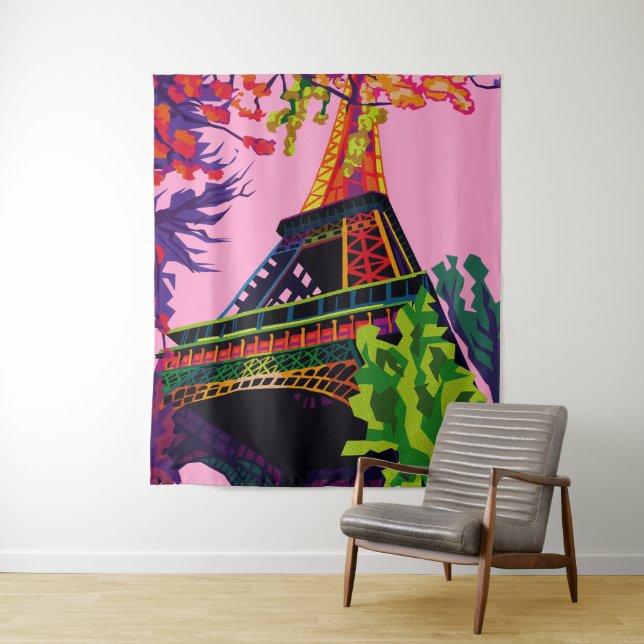 Tapiz Una colorida celebración de la Torre Eiffel (In situ)