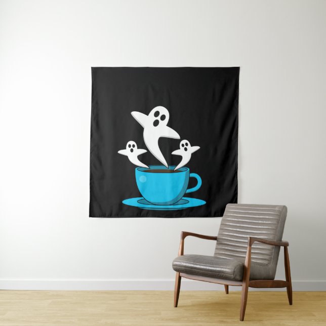 Tapiz Una copa de café para fumar fantasma (In situ)