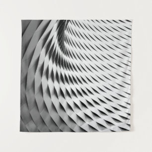 TAPIZ UNA FACHADA CURVA CUBIERTA EN LATICEWORK BLANCO