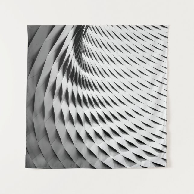 TAPIZ UNA FACHADA CURVA CUBIERTA EN LATICEWORK BLANCO (Anverso)