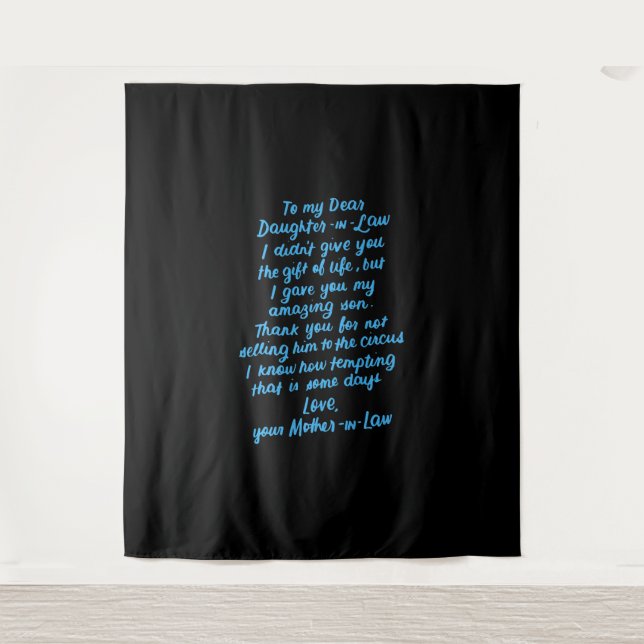 Tapiz Una graciosa hija de Derecho para mi querida hija  (Anverso)