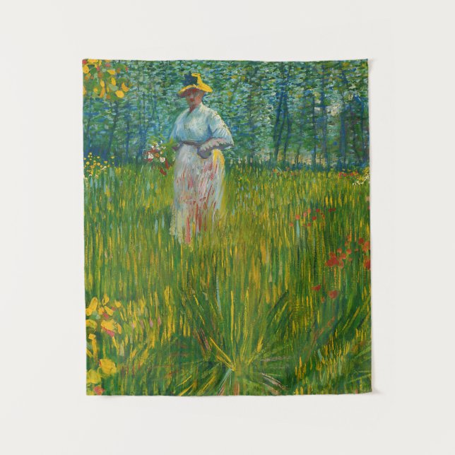 Tapiz Una mujer caminando en un jardín - Vincent van Gog (Anverso)