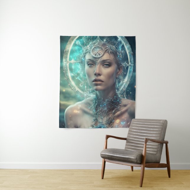 Tapiz Una mujer extraterrestre de ciencia ficción (In situ)