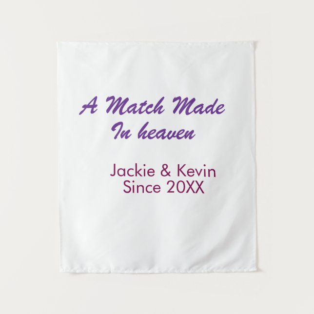 Tapiz Una pareja hecha en el cielo púrpura malva desde e (Anverso)