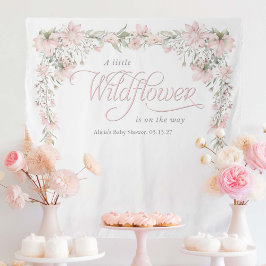 Tapiz Una pequeña flor rosada bebé niña ducha