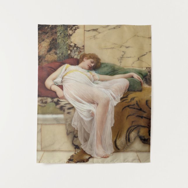 Tapiz Una siesta de John William Godward (Anverso)