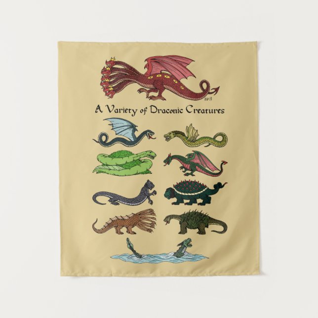Tapiz Una variedad de criaturas draconicas (Anverso)