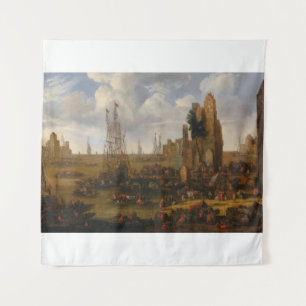 Tapiz Una Vista De Capriccio A Una Ocupada Escena Del Pu