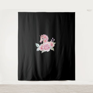 Tapiz Unicornio lindo con flores y Chicas unicornios