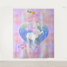 Unicornio rosa personalizado de la pequeña princes