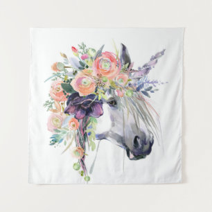 Tapiz Unicornio vestido con flores