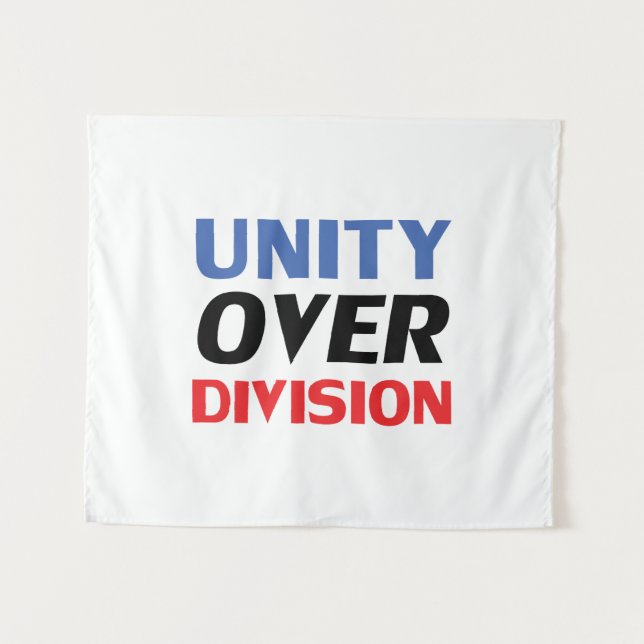 Tapiz "Unidad sobre División" Blanco Rojo Azul (Anverso (horizontal))