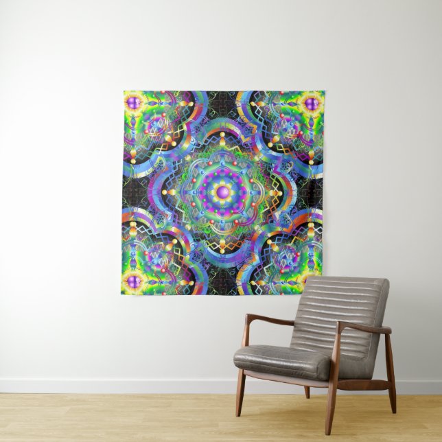 Tapiz Universo Mandala Colores Psicodélicos (In situ (horizontal))