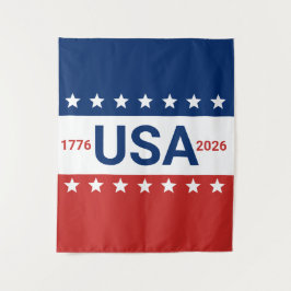 Tapiz USA 1776 2026 250th Anniversary Red White Blue