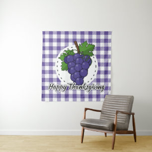 Tapiz Uva sobre la pasta violeta - Feliz día de gracias