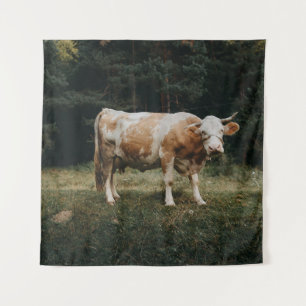 TAPIZ VACA DE COLOR MARRONES Y DE COLOR BLANCO