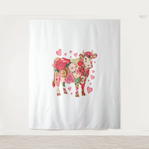 Tapiz Vaca floral, diseño de vaca dulce