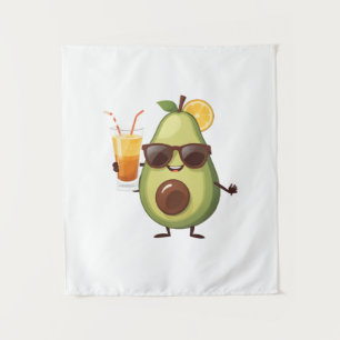 Tapiz Vacaciones alegres y divertidas de aguacate Fruta