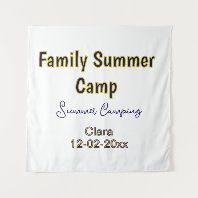 Tapiz Vacaciones de camping familiar personalizadas agre (Anverso)