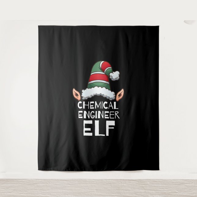 Tapiz Vacaciones de Navidades Elf de ingeniero químico (Anverso)