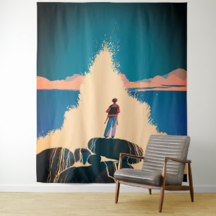 Tapiz Valor de la costa - Vista de las ondas estrelladas