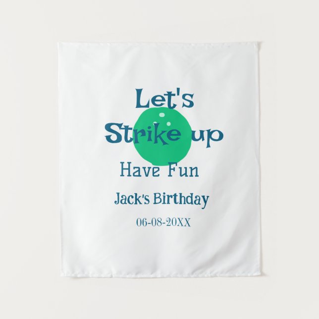 Tapiz Vamos a divertirnos pelota verde cumpleaños nombre (Anverso)