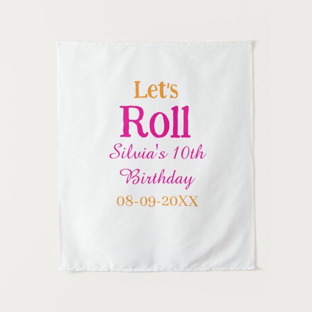 Tapiz Vamos a rodar feliz cumpleaños 10 añade nombre ret (Anverso)