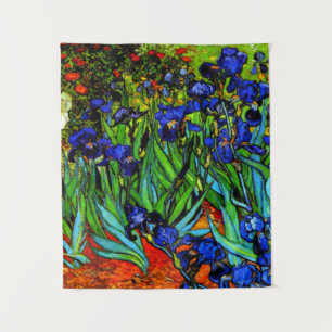 Tapiz Van Gogh - Irises, hermoso arte bello azul índigo