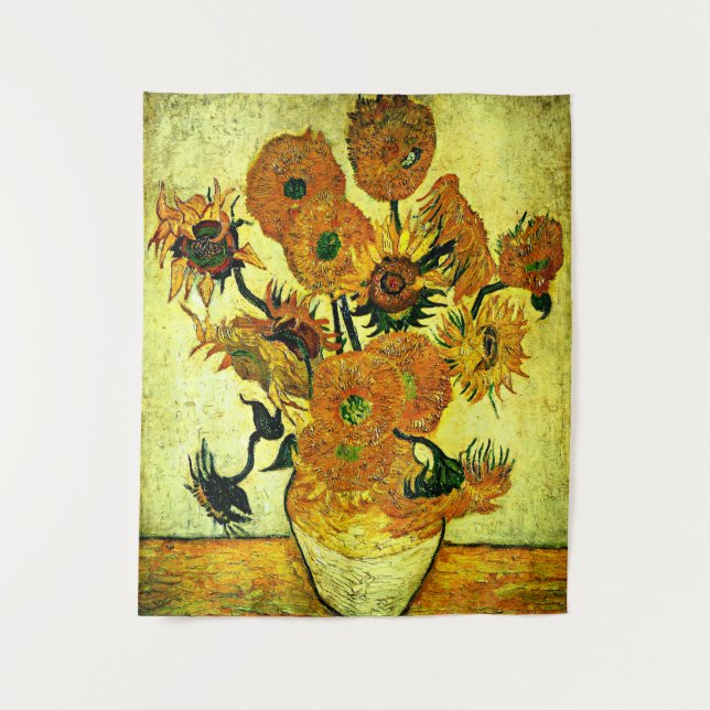 Tapiz Van Gogh - Vase de vida fija con 14 girasoles (Anverso)