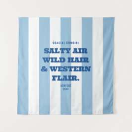 Tapiz Vaquera Costera Estilo Occidental Franja Azul de C