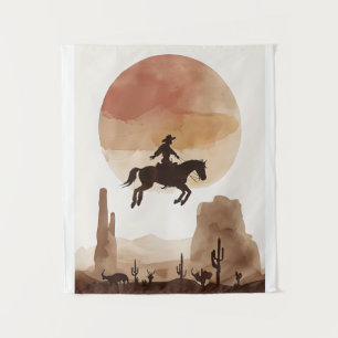 Tapiz Vaquero volador acuarela