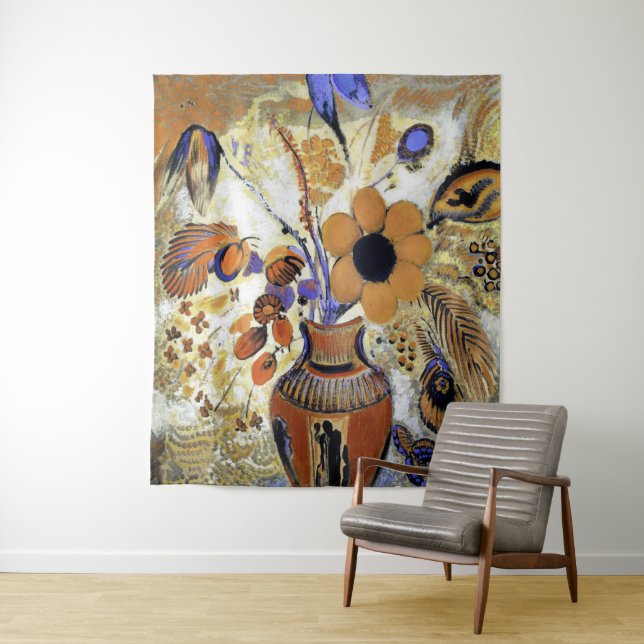 Tapiz Vase etrusca con flores, Redon (In situ)