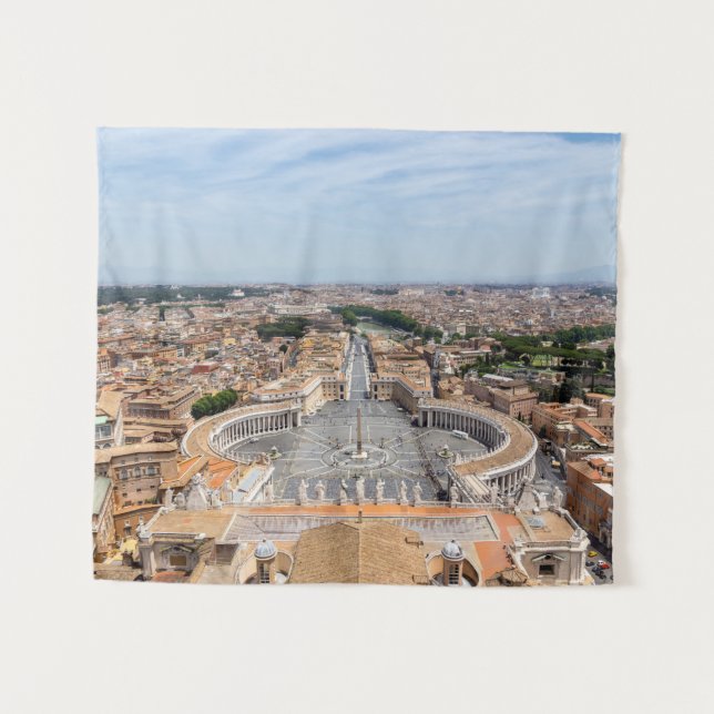 Tapiz Vaticano, Italia: Vista aérea de la Plaza San Pedr (Anverso (horizontal))